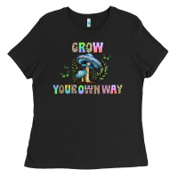 Black grow your own way Ladies Tee - CowhideDigitalArt