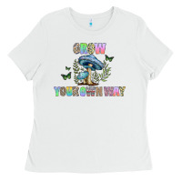 White grow your own way Ladies Tee - CowhideDigitalArt