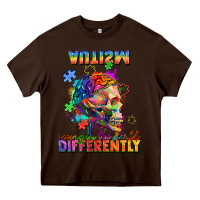 Chocolate Brown Autism seeing in the world differently Heavy Core Tee - FaDigitalArtStudio