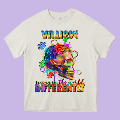 Autism Seeing In The World Differently Heavy Core Tee Designed By Fadigitalartstudio