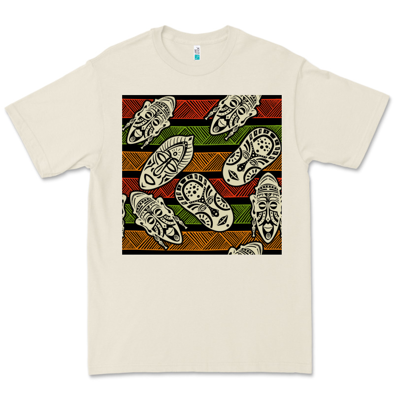 African Mask Seamless Pattern Premium Tee by BundleAndBundleShop | Teevron
