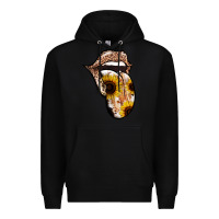 Black Leopard Sunflower Tongue Premium Hoodie - Jasminsmagicworld