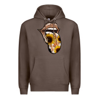 Coffee Leopard Sunflower Tongue Premium Hoodie - Jasminsmagicworld