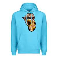 Ocean Blue Leopard Sunflower Tongue Premium Hoodie - Jasminsmagicworld