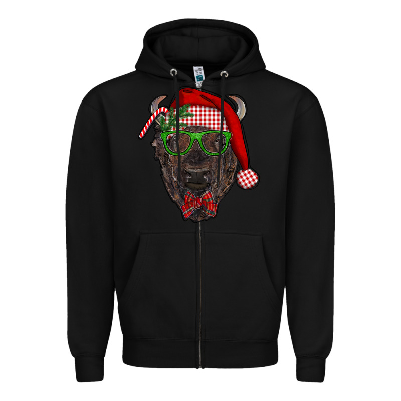 Christmas Bison Zipper Hoodie by RanaPortraitStore | Teevron