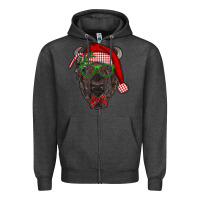 Charcoal Heather christmas bison Zipper Hoodie - RanaPortraitStore