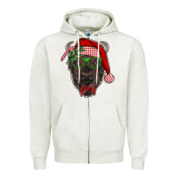 Oatmeal Heather christmas bison Zipper Hoodie - RanaPortraitStore