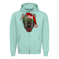 Seafoam christmas bison Zipper Hoodie - RanaPortraitStore