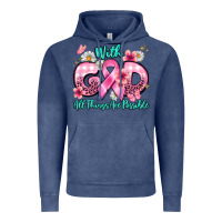 Vintage Denim with god all things are possible Vintage Hoodie - BarkalooDesign