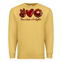Antique Gold Peace Love Firefighter Premium Sweatshirt - RanaPortraitStore