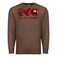 Chestnut Peace Love Firefighter Premium Sweatshirt - RanaPortraitStore
