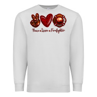 Dove Grey Peace Love Firefighter Premium Sweatshirt - RanaPortraitStore