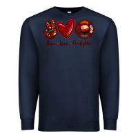 Navy Peace Love Firefighter Premium Sweatshirt - RanaPortraitStore