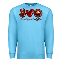 Ocean Blue Peace Love Firefighter Premium Sweatshirt - RanaPortraitStore