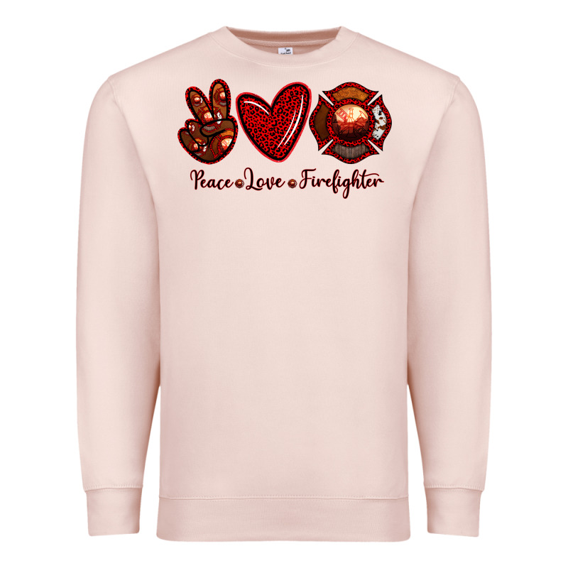 Peace Love Firefighter Premium Sweatshirt by RanaPortraitStore | Teevron