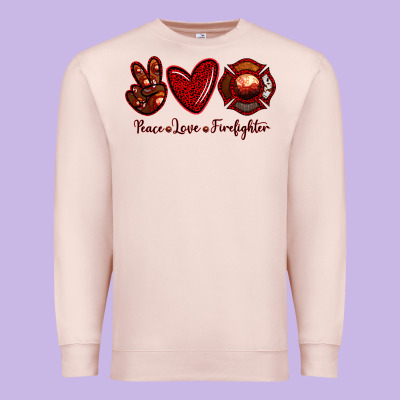 Peace Love Firefighter Premium Sweatshirt Designed By Ranaportraitstore