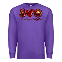 Purple Peace Love Firefighter Premium Sweatshirt - RanaPortraitStore