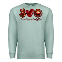 Seafoam Peace Love Firefighter Premium Sweatshirt - RanaPortraitStore