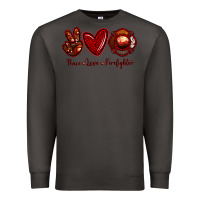 Smoke Peace Love Firefighter Premium Sweatshirt - RanaPortraitStore