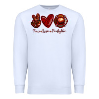 White Peace Love Firefighter Premium Sweatshirt - RanaPortraitStore