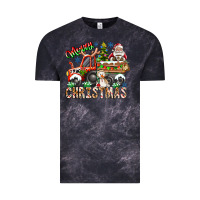 Cloud Black Merry Christmas  tractor Vintage Tee - CowhideDigitalArt