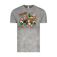 Cloud Rock Merry Christmas  tractor Vintage Tee - CowhideDigitalArt