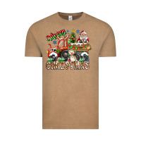 Vintage Coffee Merry Christmas  tractor Vintage Tee - CowhideDigitalArt