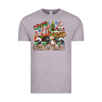 Vintage Zinc Merry Christmas  tractor Vintage Tee - CowhideDigitalArt