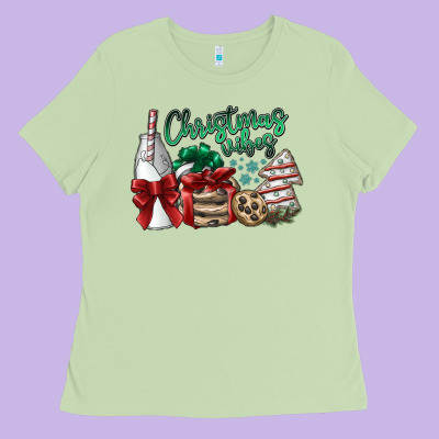 Christmas Vibes Ladies Tee Designed By Sublimationcraftshop