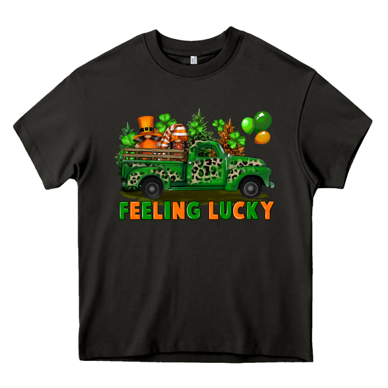 Feeling Lucky With Gnomes On Truck Heavy Core Tee by FaDigitalArtStudio | Teevron