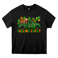 Black feeling lucky with gnomes on truck Heavy Core Tee - FaDigitalArtStudio