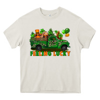 Cream feeling lucky with gnomes on truck Heavy Core Tee - FaDigitalArtStudio