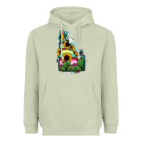 Matcha Idaho Map Sunflower Cactus Serape Heavyweight Hoodie - RanaPortraitStore