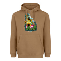 Toasted Coconut Idaho Map Sunflower Cactus Serape Heavyweight Hoodie - RanaPortraitStore