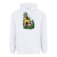White Idaho Map Sunflower Cactus Serape Heavyweight Hoodie - RanaPortraitStore