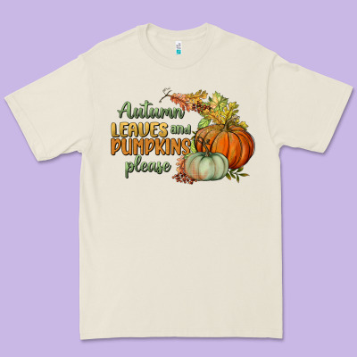 Autumn Leaves And Pumpkins Please Premium Tee Designed By Bundleandbundleshop