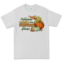 Dove Grey autumn leaves and pumpkins please Premium Tee - BundleAndBundleShop