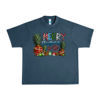 Midnight Navy Merry Christmas Urban Heavy Tee - CowhideDigitalArt