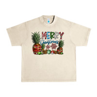 Sandshell Merry Christmas Urban Heavy Tee - CowhideDigitalArt