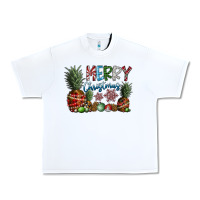 White Merry Christmas Urban Heavy Tee - CowhideDigitalArt