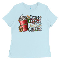 Baby Blue I Run On Coffee And Christmas Cheers Ladies Tee - CowhideDigitalArt