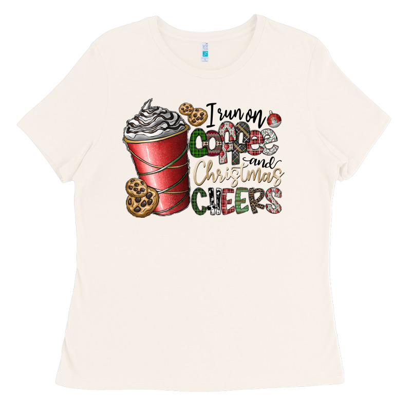 I Run On Coffee And Christmas Cheers Ladies Tee by CowhideDigitalArt | Teevron
