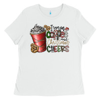 White I Run On Coffee And Christmas Cheers Ladies Tee - CowhideDigitalArt
