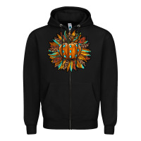 Black pumpkin sunflower Zipper Hoodie - RanaPortraitStore