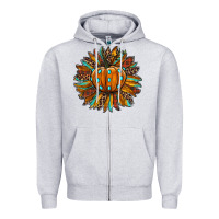 Heather Grey pumpkin sunflower Zipper Hoodie - RanaPortraitStore