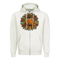 Oatmeal Heather pumpkin sunflower Zipper Hoodie - RanaPortraitStore
