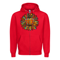 Red pumpkin sunflower Zipper Hoodie - RanaPortraitStore
