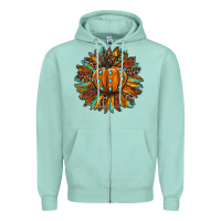 Seafoam pumpkin sunflower Zipper Hoodie - RanaPortraitStore