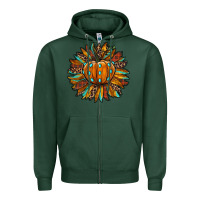 Sports Green pumpkin sunflower Zipper Hoodie - RanaPortraitStore