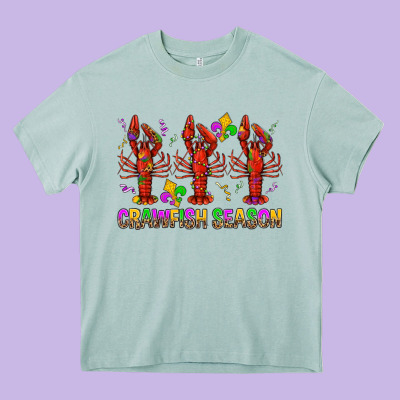Crawfish Season Mardi Gras Heavy Core Tee Designed By Bundleandbundleshop